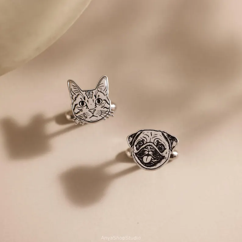 Custom Pet Portrait Cufflinks