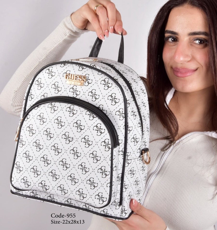 Guess Mini 4G Monogram Dome Backpack With Front Zip Pocket