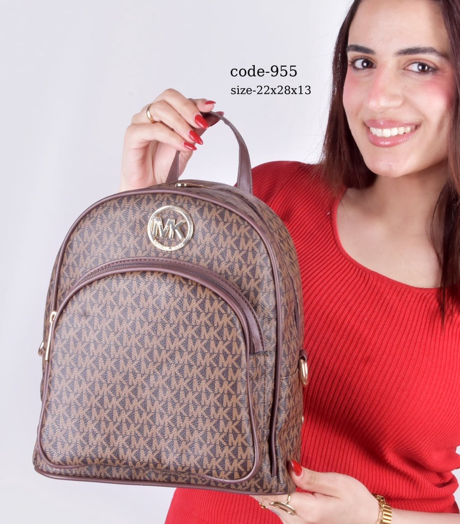 Michael Kors Mini Monogram Dome Backpack With Stamped Lining & Hardware