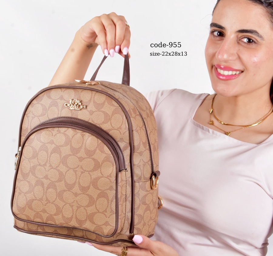 Coach Mini Signature Dome Backpack With Stamped Lining & Hardware