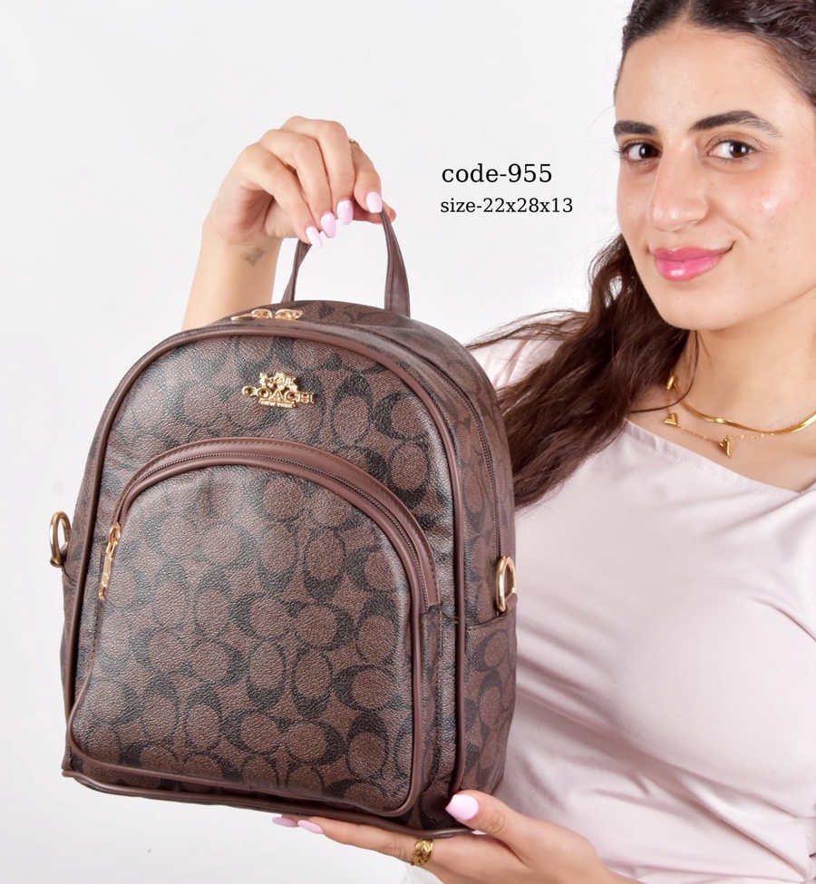 Coach Mini Signature Dome Backpack With Stamped Lining & Hardware