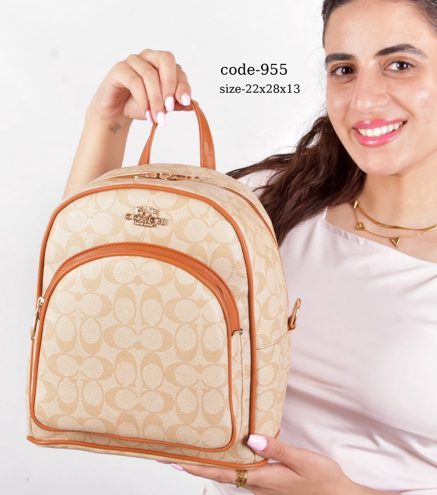 Coach Mini Signature Dome Backpack With Stamped Lining & Hardware