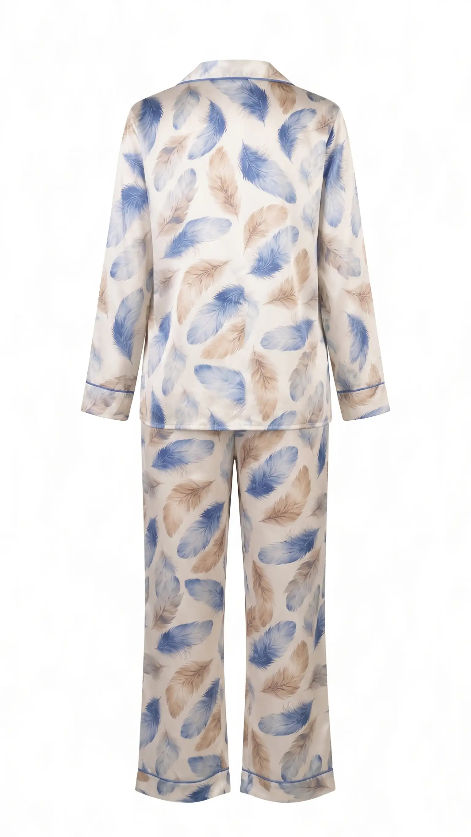 Azure Plume – Premium Satin Pajama Set