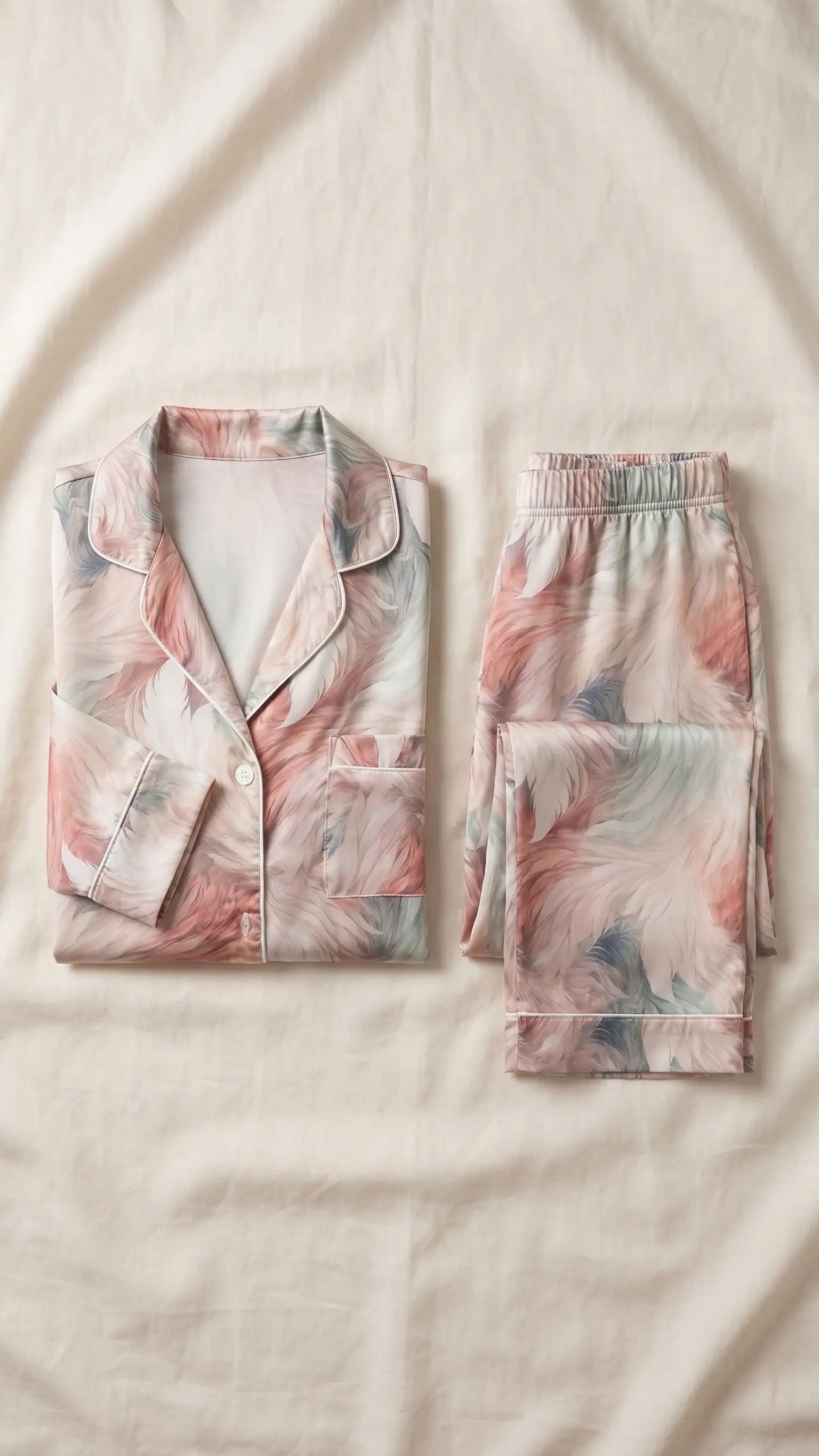 Ethereal Blush – Premium Satin Pajama Set