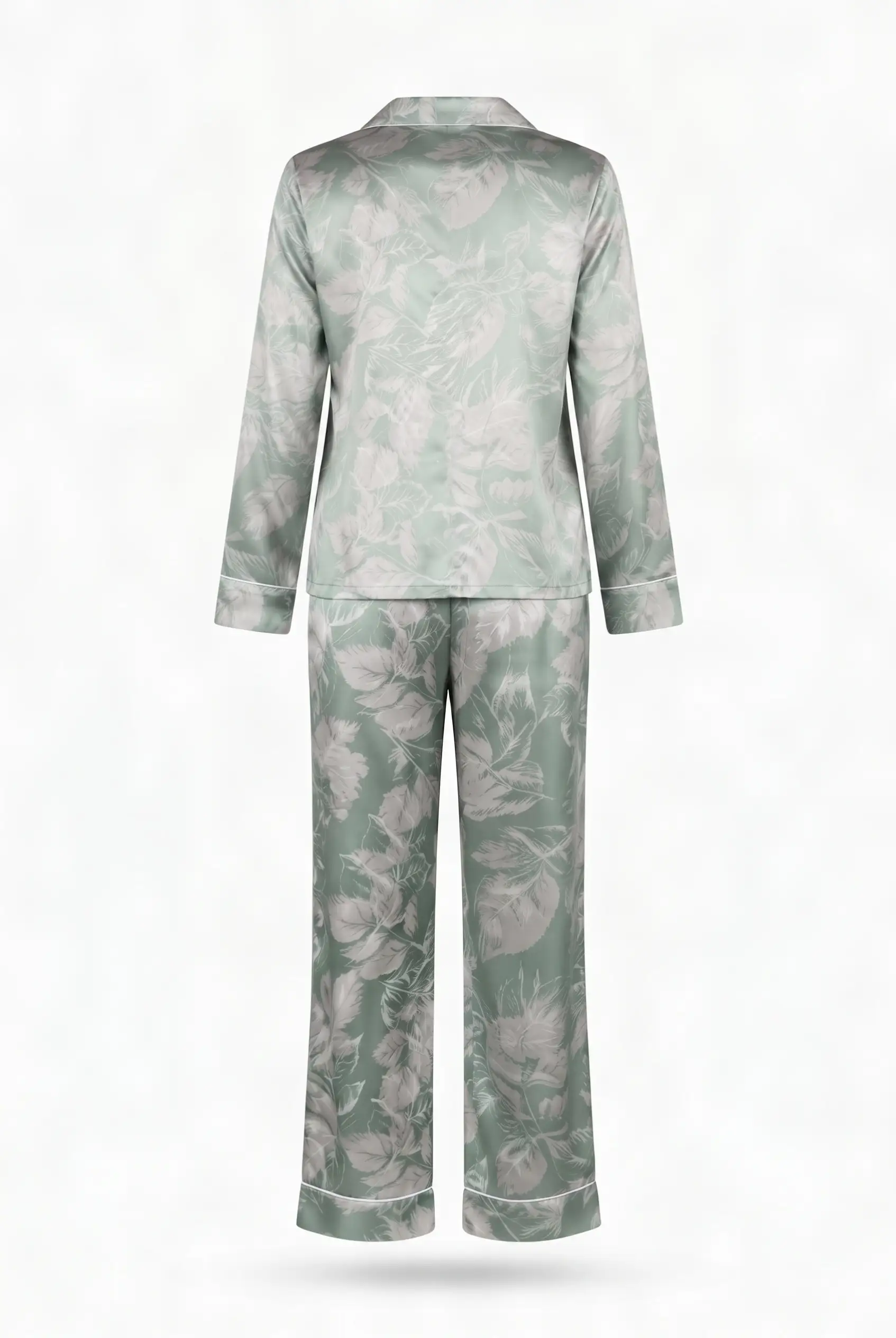 Sage Flora – Premium Satin Pajama Set
