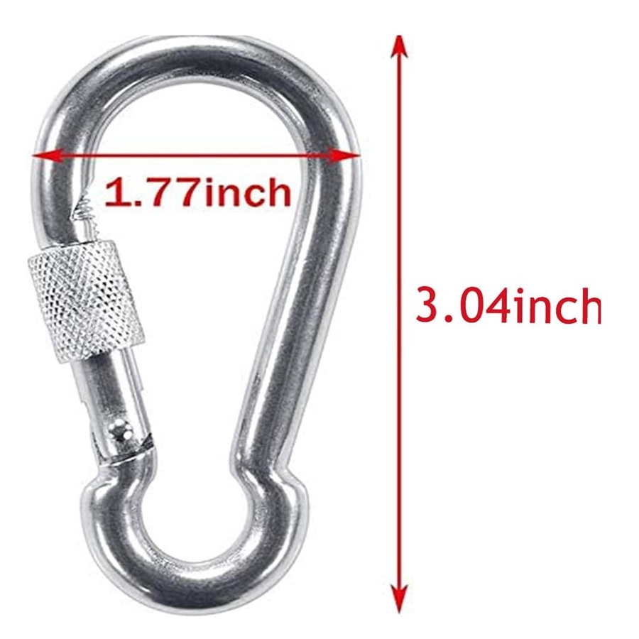 2-Piece Screw-Lock Carabiner Clip Set