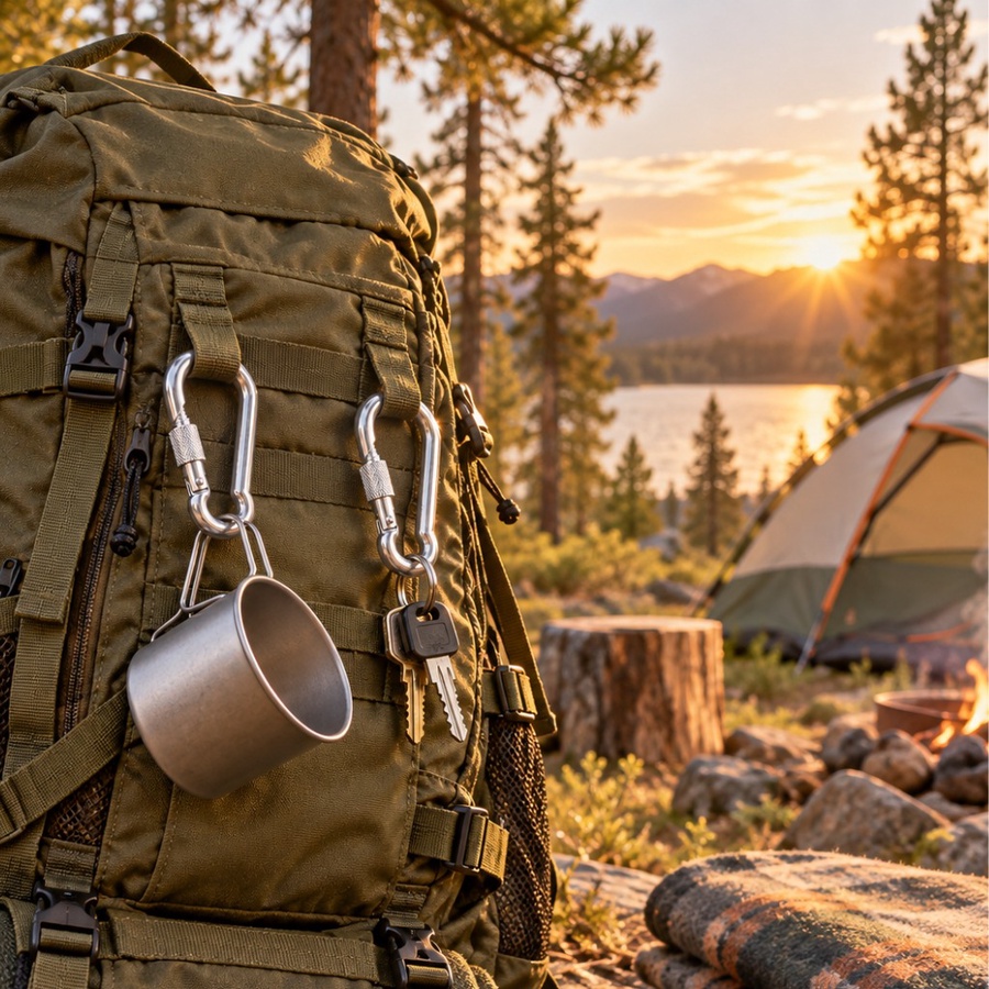 2-Piece Screw-Lock Carabiner Clip Set