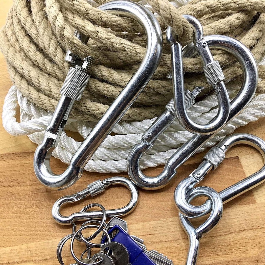 2-Piece Screw-Lock Carabiner Clip Set