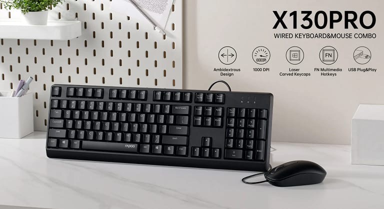Rapoo X130PRO-Combo Wired Keyboard & Mouse Combo – USB