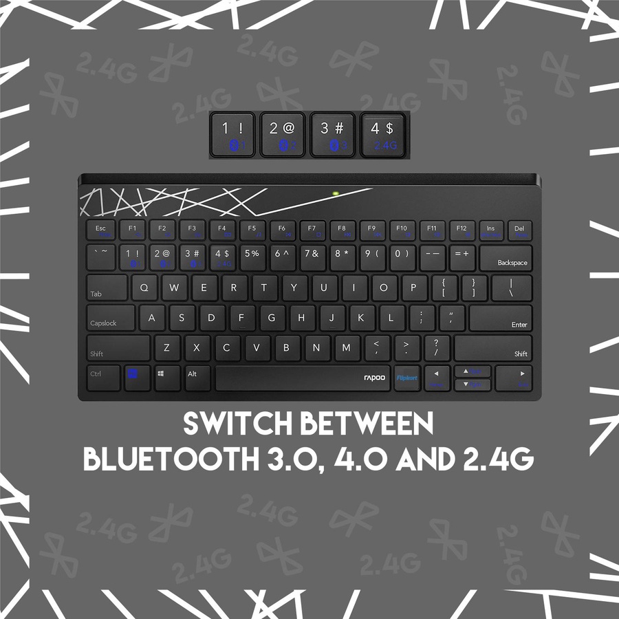 Rapoo 8000M-Combo Wireless Keyboard & Mouse Combo – Multi-mode Bluetooth + 2.4GHz