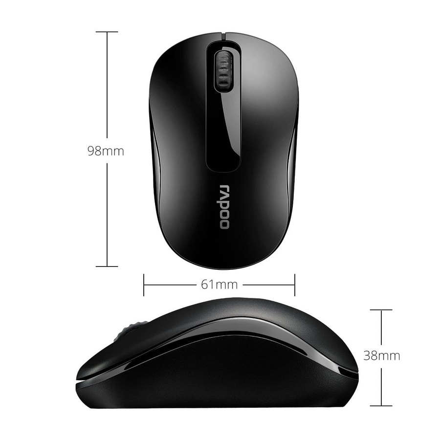 Rapoo M10 Plus Wireless Mouse – 2.4GHz USB Receiver (Black)