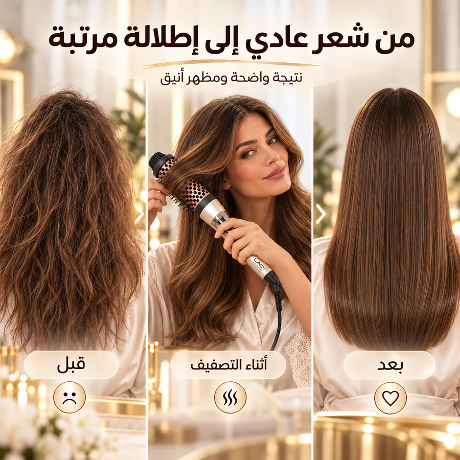 قبل وبعد استخدام الفرشاة