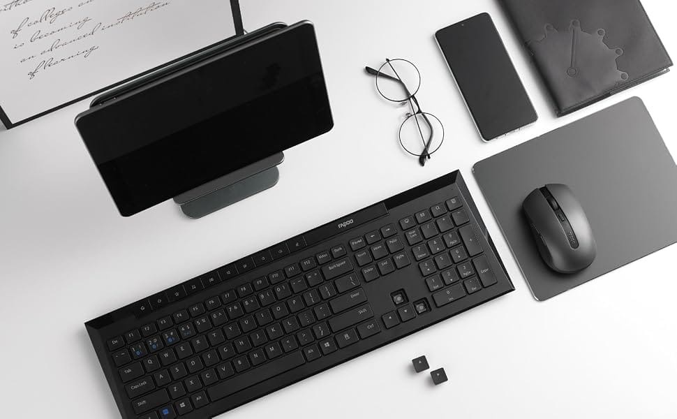 Rapoo 8210M-Combo Wireless Keyboard & Mouse Combo – Multi-mode Bluetooth + 2.4GHz