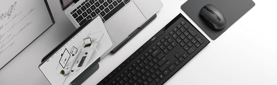 Rapoo 8210M-Combo Wireless Keyboard & Mouse Combo – Multi-mode Bluetooth + 2.4GHz