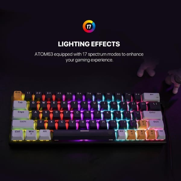Fantech ATOM63-MK874v2 Mechanical Keyboard – Red Switch (Sky Blue)