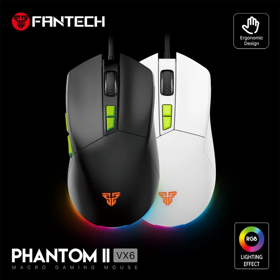 Fantech PHANTOM II VX6 Wired Gaming Mouse – USB (Black)