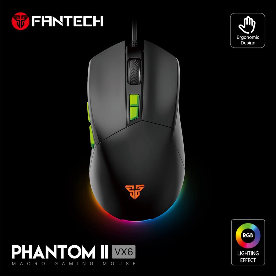 Fantech PHANTOM II VX6 Wired Gaming Mouse – USB (Black)