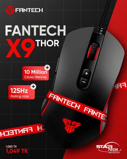 Fantech THOR X9 Wired Gaming Mouse – USB (Black)