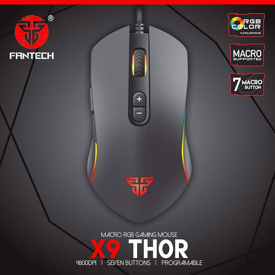 Fantech THOR X9 Wired Gaming Mouse – USB (Black)