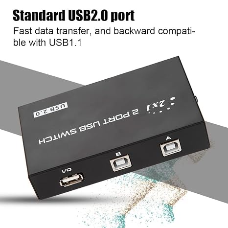 AVVA 2 Port USB Printer Sharing Switch (2 PC on 1 printer)