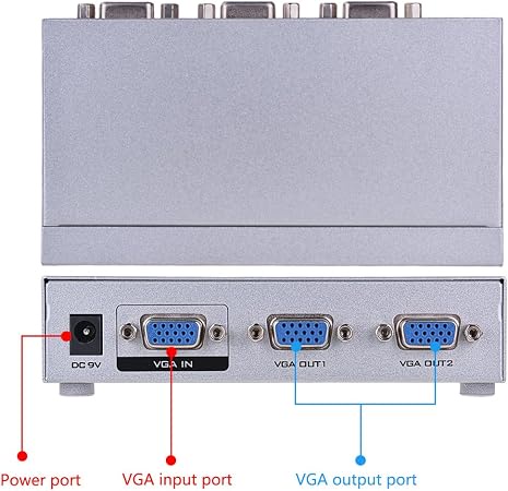 AVVA VGA Splitter 2 ports , 1 PC to 2 Monitors  