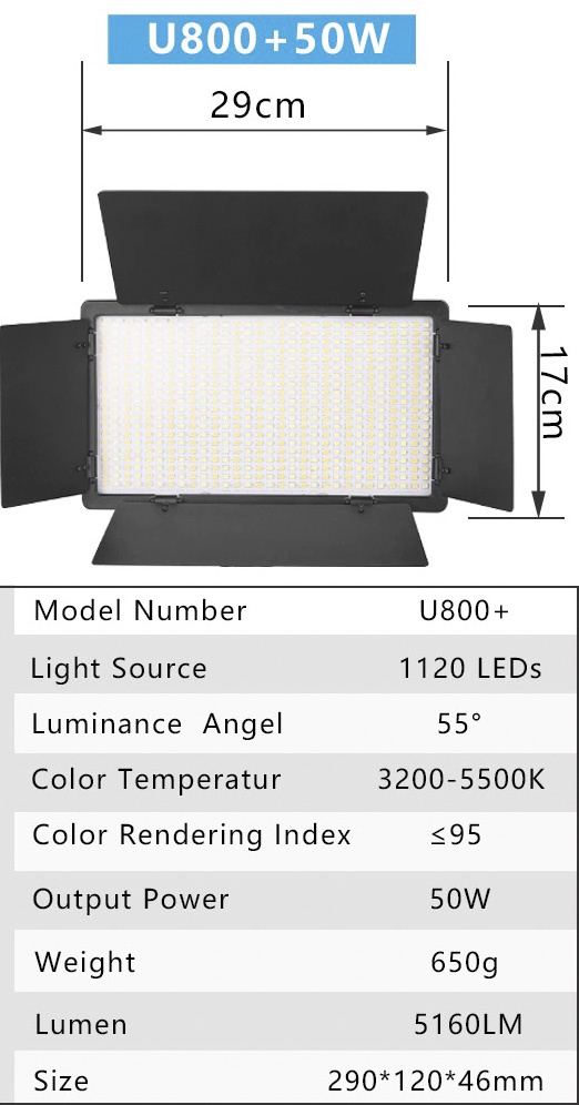 U800 Continuous Video Lighting Kit