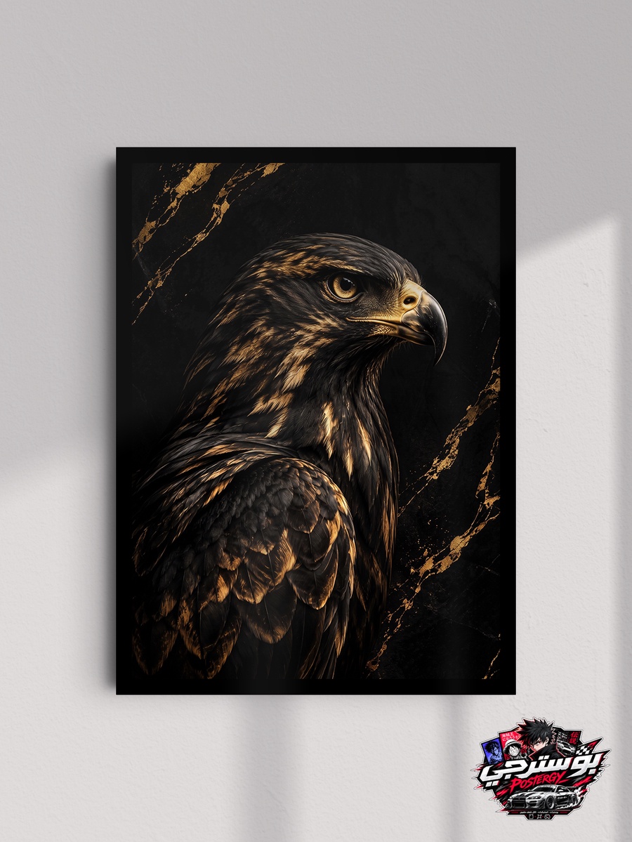 بوستر النسر الأسود والذهبي | Black & Gold Eagle Poster