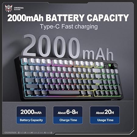 ONKUMA MT902 Gaming Keyboard | Tri-Mode Wireless • RGB • 95 Keys