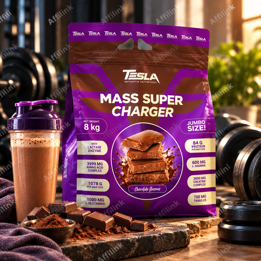 ماس سوبر تشارجر من Tesla Sports Nutrition – نكهة الشوكولاتة 