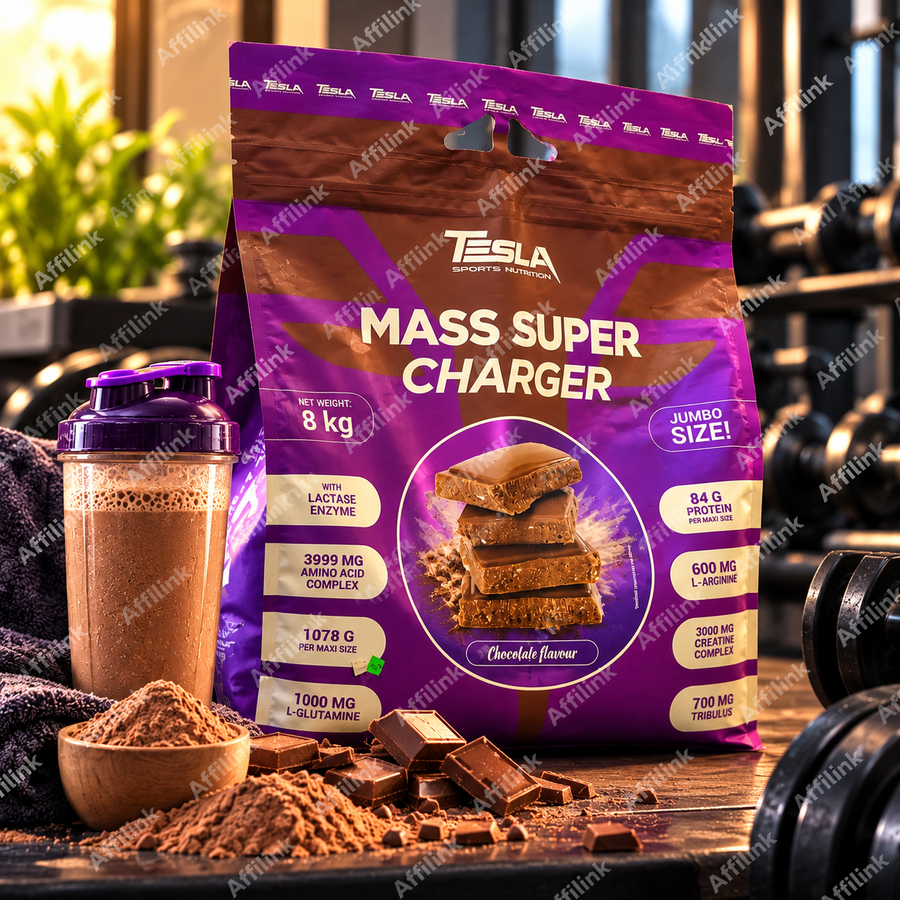 ماس سوبر تشارجر من Tesla Sports Nutrition – نكهة الشوكولاتة 
