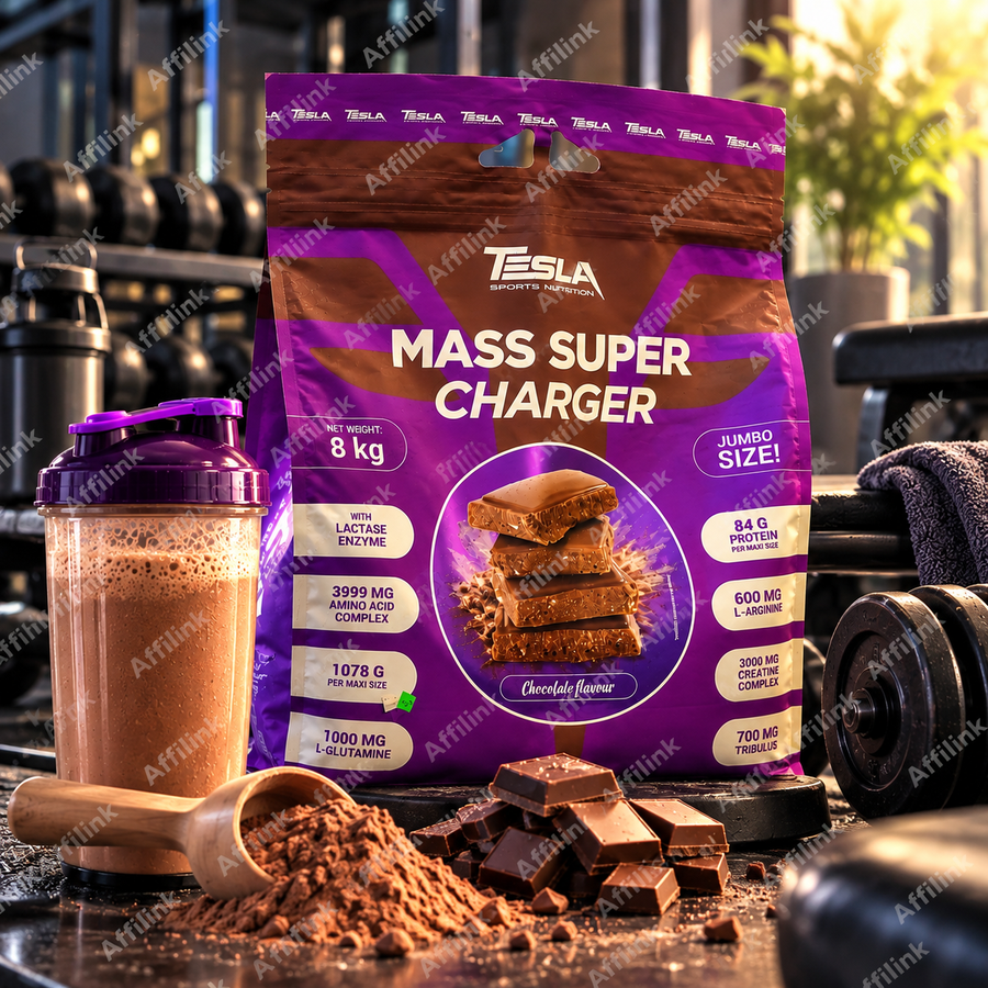 ماس سوبر تشارجر من Tesla Sports Nutrition – نكهة الشوكولاتة 