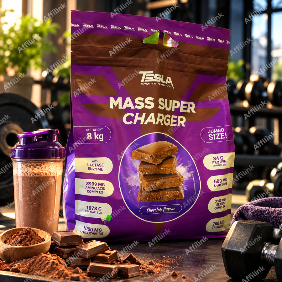ماس سوبر تشارجر من Tesla Sports Nutrition – نكهة الشوكولاتة 