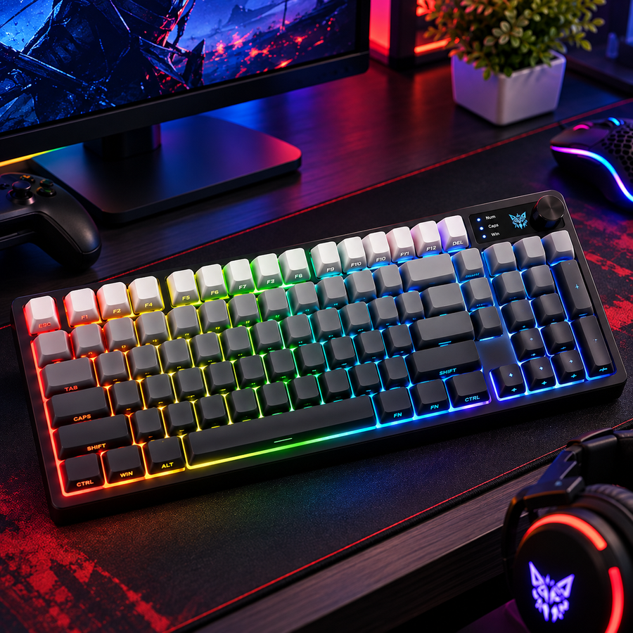 ONKUMA MT902 Gaming Keyboard | Tri-Mode Wireless • RGB • 95 Keys