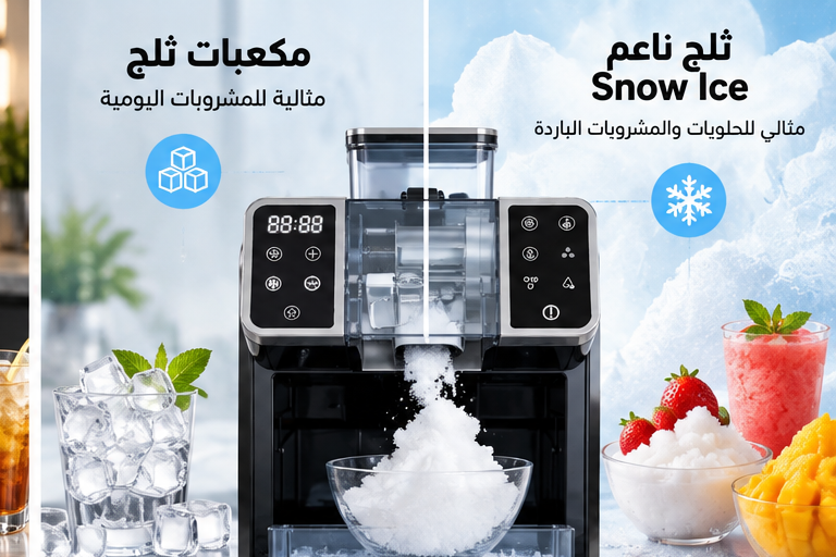 ماكينة صنع الثلج 2 في 1 – مكعبات ثلج وSnow Ice