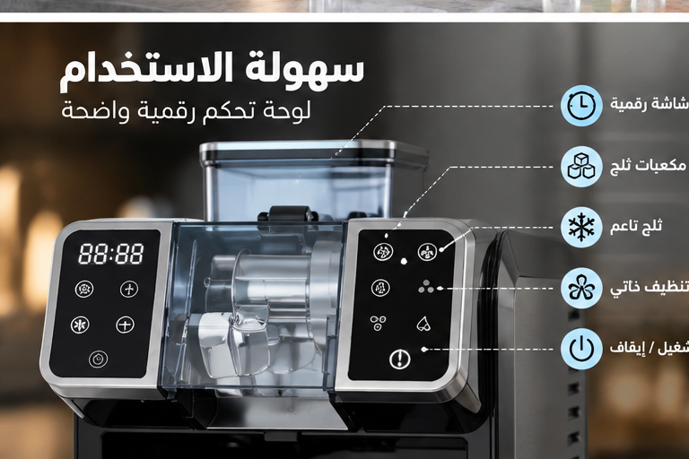 ماكينة صنع الثلج 2 في 1 – مكعبات ثلج وSnow Ice