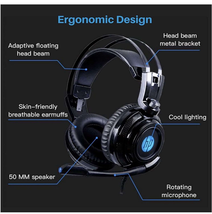 HP H200S Gaming Headset – 3.5mm + USB Lighting 
