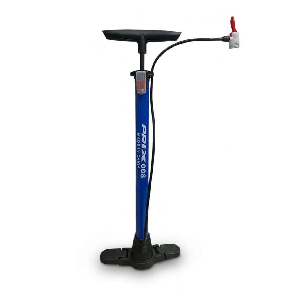 High-Pressure Portable Bicycle Floor Pump with Precision Pressure Gauge - Universal Presta & Schrader Valve Compatibility