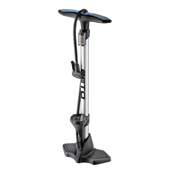 High-Pressure Portable Bicycle Floor Pump with Precision Pressure Gauge - Universal Presta & Schrader Valve Compatibility