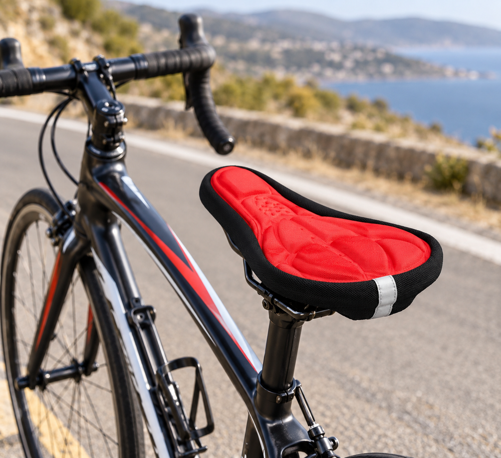  New Sale Padded Road Bike Saddle Cover – Slim Racing Seat Cushion For Road & Hybrid bikes