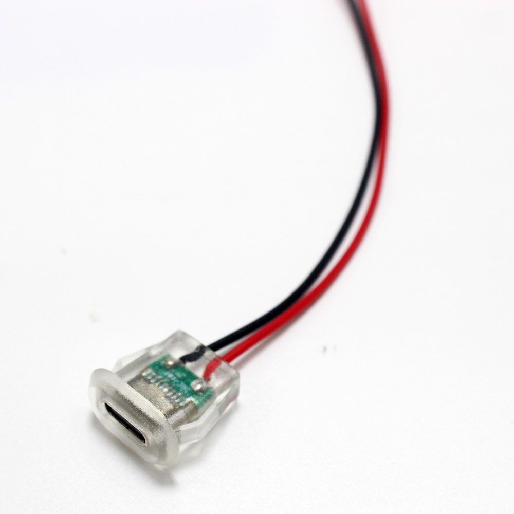 Waterproof Panel Mount Female USB Type-C Socket Cable Connector with LED IP67