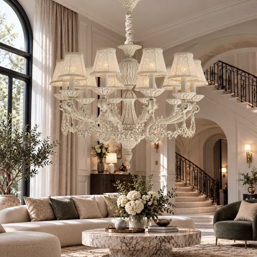 MELODY WHITE CHANDELIER
