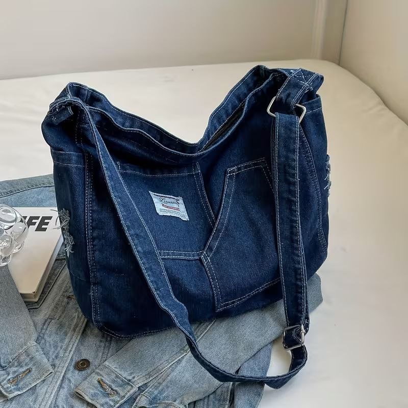شنطة جينز كروس وكتف بناتي  - تصميم "Denim "بتفاصيل عصرية مميزة | Demand & Beyond