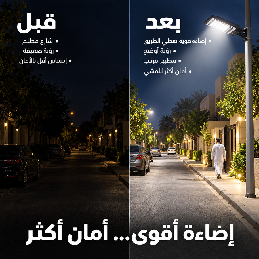 قبل وبعد استخدام الكشاف الشمسي