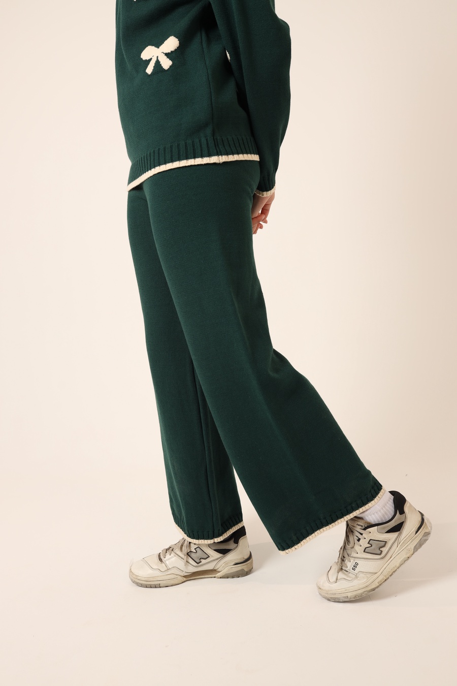 Green Bow Knit Set