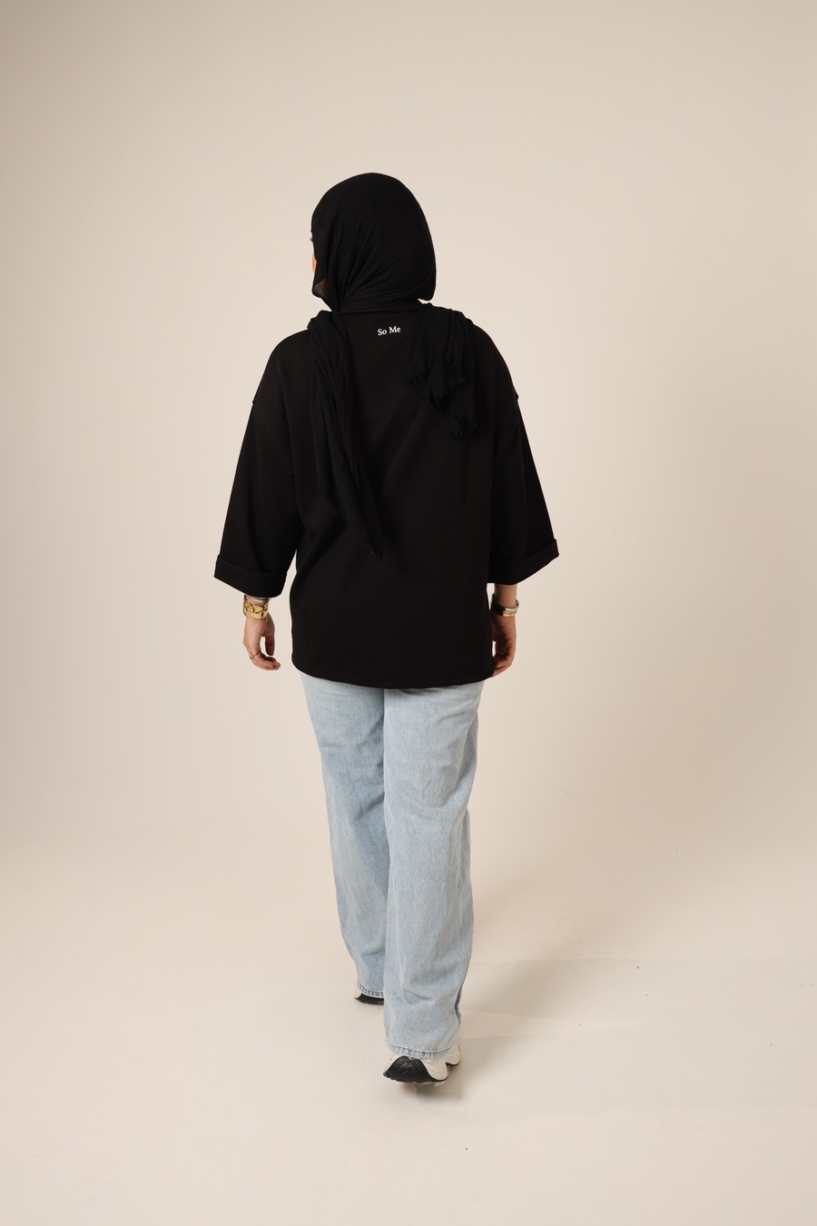 BLACK Oversized Polo Sweatshirt 