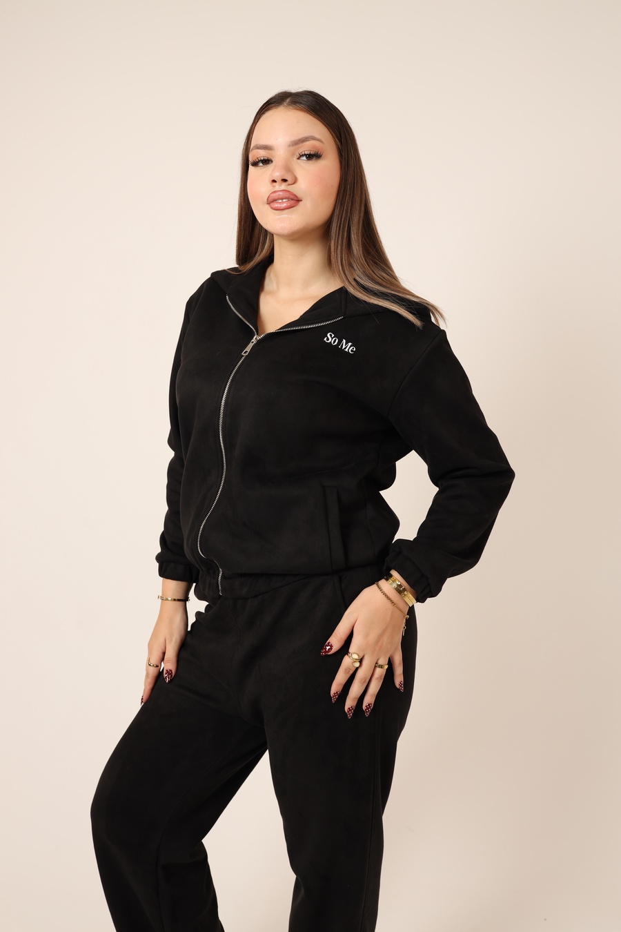 Black Zip-Up Tracksuit