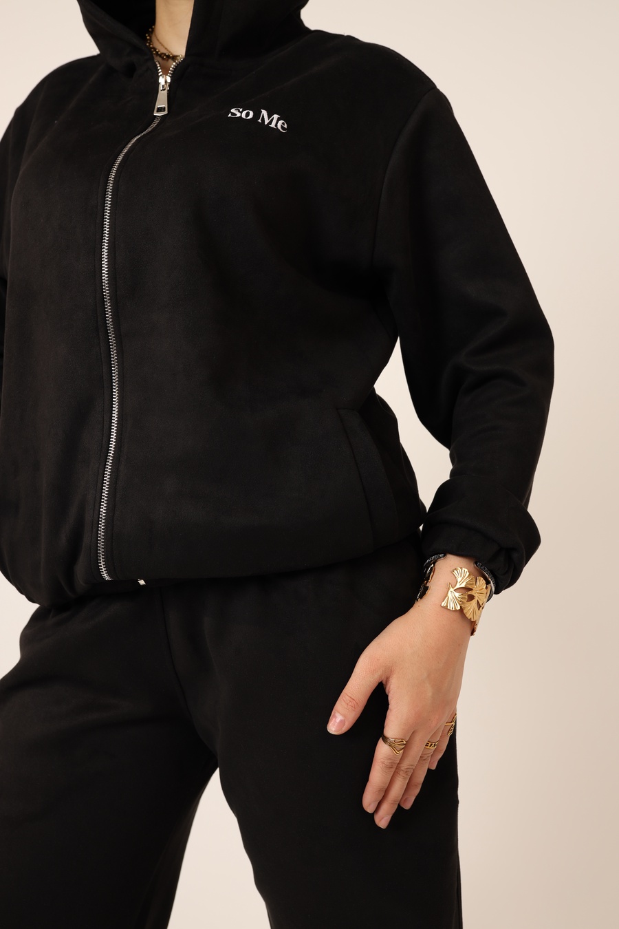 Black Zip-Up Tracksuit