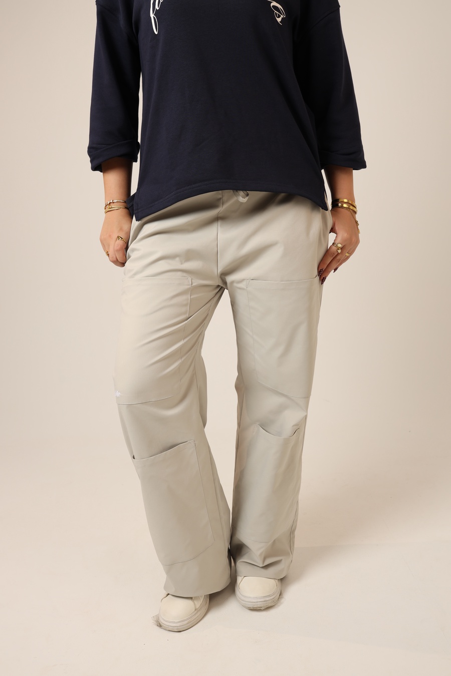 SILVER Wide-Leg Cargo Pants