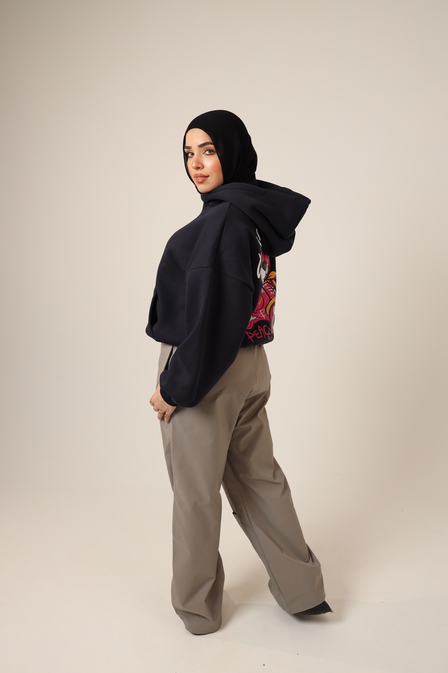 Grey Wide-Leg Cargo Pants