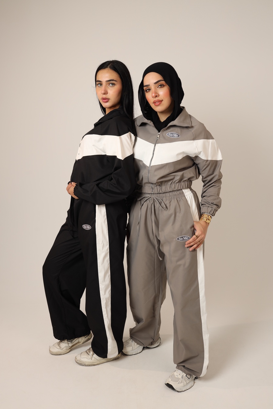 Black & White Color-Block Tracksuit